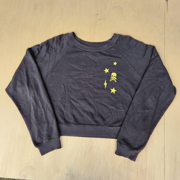 Soul By Soulcycle Skull/Stars Cropped Sweatshirt - Size Medium - Picture 1 of 9